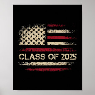 Póster Chicas De Niños Graduados De La Bandera Estadounid