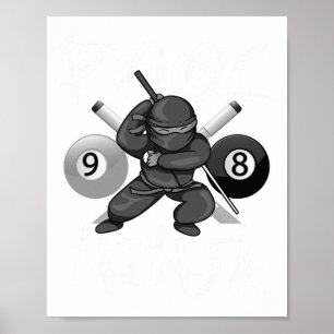 Póster Chicas de niños Ninja Cute Pocket Billiards