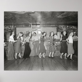 Póster Chicas De Noche Fuera, 1938. Foto de cosecha de vi