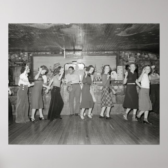 Póster Chicas De Noche Fuera, 1938. Foto de cosecha de vi (Frente)