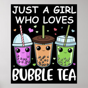 Póster Chicas de regalos de té y burbujas Kawaii Bubble T