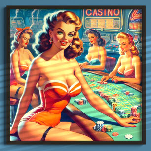 Póster Chicas de Retro Casino