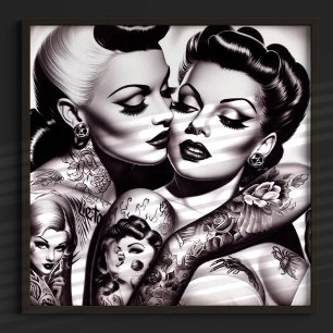 Póster Chicas de Retro Glam Tattoo
