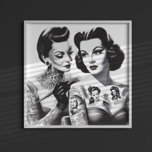 Póster Chicas de Retro Tattooed