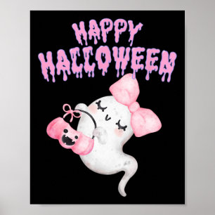 Póster Chicas de ropa de abrigo rosado de Halloween