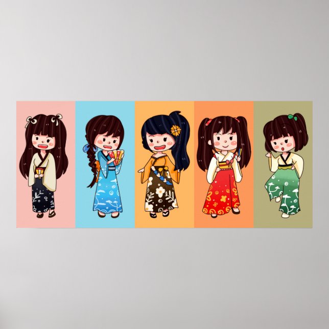 Póster Chicas de Seijin no Hi Kimono (Frente)