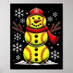 Póster Chicas de softball de Navidad Muñeco de nieve, Sof