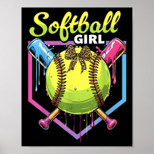 Póster Chicas de Sóftbol con Goteo de Helado Chicas de Só