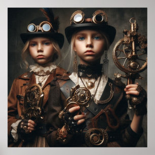 Póster Chicas de Steampunk - Club de Bicicletas 05