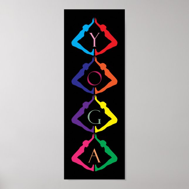 Póster Chicas de YOGA multicolores (Frente)