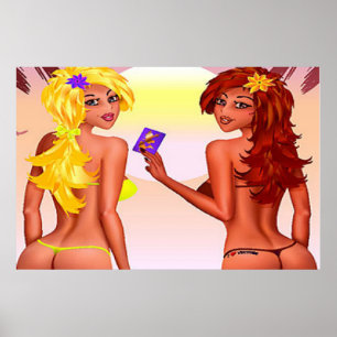 Póster Chicas del bikini de la correa