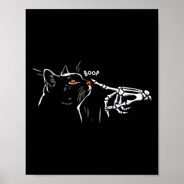 Póster Chicas del Cat Skeleton Halloween Mascota Boop K (Frente)