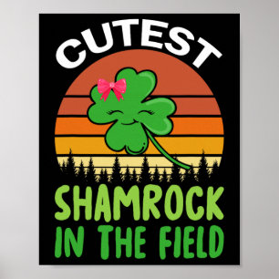 Póster Chicas Del Día De San Patrón Niño Cutest Shamrock 