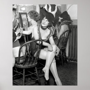 Póster Chicas del espectáculo tras bambalinas, 1926. Foto