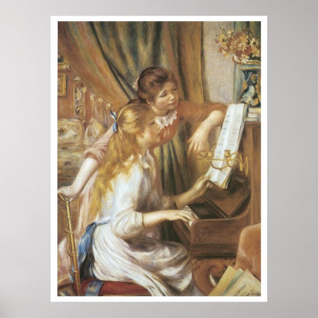 Póster Chicas del Piano, 1892 Pierre-Auguste Renoir (Frente)
