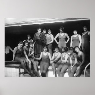 Póster Chicas del Poolside, 1900s tempranos