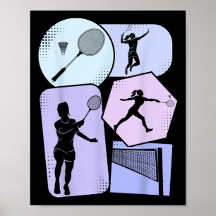 Póster Chicas del transbordador Badminton