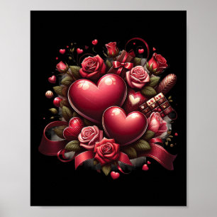 Póster Chicas Día de San Valentín Groovy Valentine Vibes