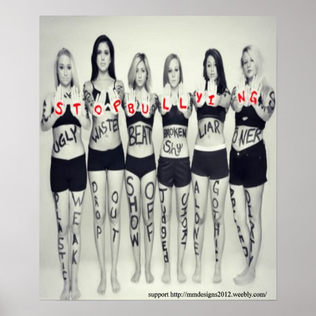 Póster chicas dicen que dejen de intimidar (Frente)