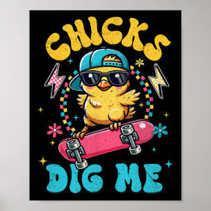 Póster Chicas divertidas me cavan para hombres niños niño