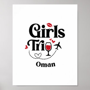 Póster Chicas Divertidas Viaje a Omán Vino Vacaciones