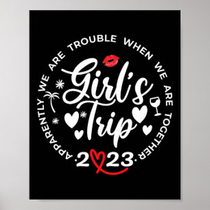 Póster Chicas Divertidas Viaje Coincidente Vacaciones Fin