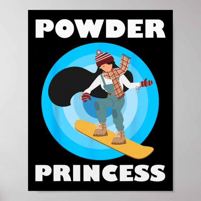 Póster Chicas divertidos en Snowboard Powder Princess (Frente)