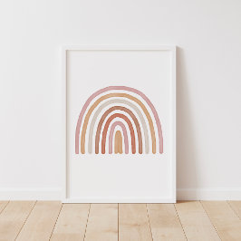 Póster Chicas Earthy Boho Poster de guardería arcoiris