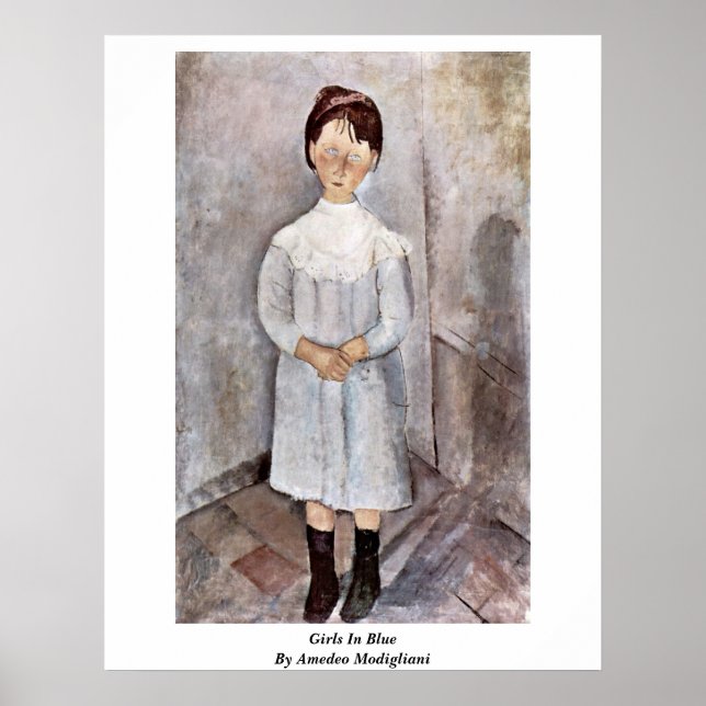 Póster Chicas En Azul De Amedeo Modigliani (Frente)