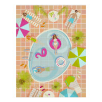 Chicas en bikini y chicos jugando juego de piscina