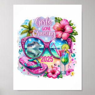 Póster Chicas en crucero 2025 Vacaciones 2025 Gi tropical