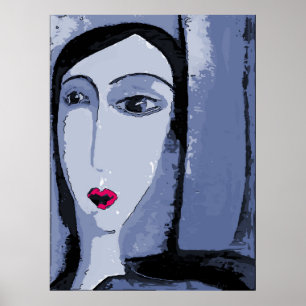 Póster Chicas en gris abstracto