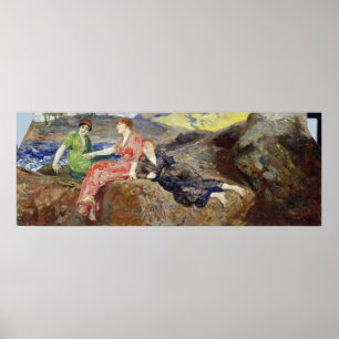Póster Chicas en la costa, c.1884-85