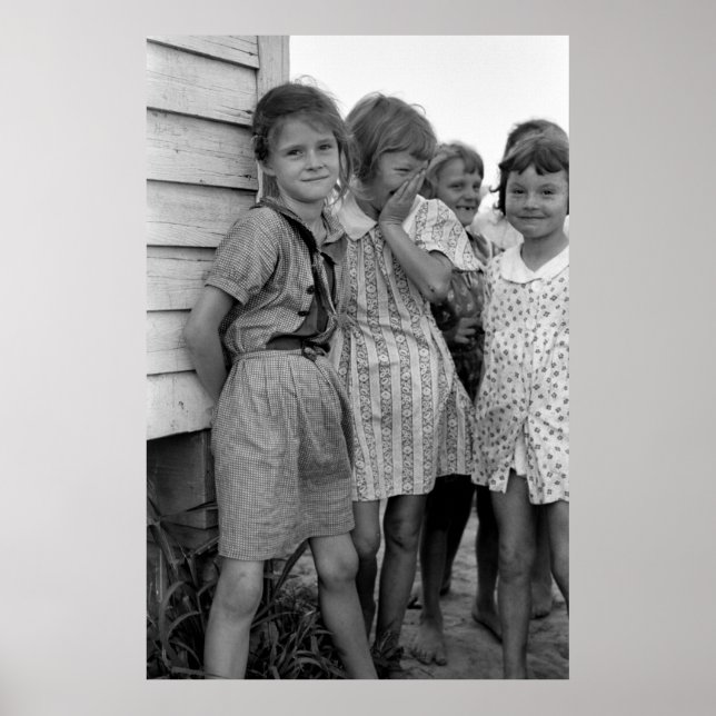 Póster Chicas escolares en la Gran Depresión, años 30 (Frente)