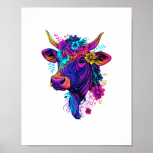 Póster Chicas estéticas de vacas de vaca cuadrada _1