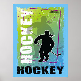 Póster Chicas femeninas resumen a jugadora de hockey (fem