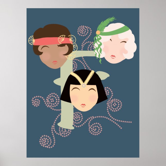 Póster Chicas flapper años veinte rugientes (Frente)