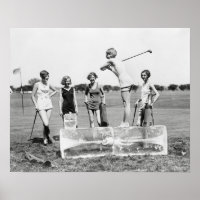 Chicas Flapper Jugando Golf, 1926. Foto Antigua