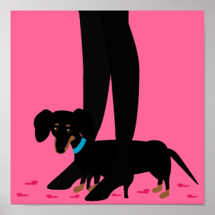 Póster Chicas fuera de la noche - Dachshund