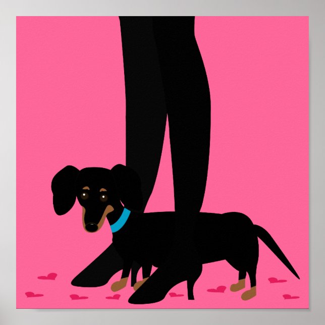 Póster Chicas fuera de la noche - Dachshund (Frente)