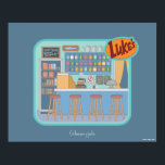 Póster Chicas Gilmore | Gráfico de Luke's Diner<br><div class="desc">Entre en el corazón de Stars Hollow con este encantador ilustracion de Luke's Diner. Desde las clásicas taburetes hasta el colorido menú de pizarra,  este diseño refleja cada detalle del querido local.</div>