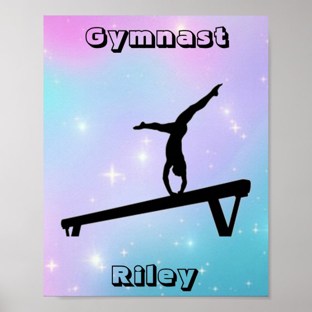 Póster Chicas Gimnasia Gimnasia Equilibrio Beam (Frente)