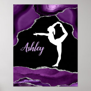 Póster Chicas Gimnasia Purpurina púrpura danza o alegría