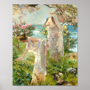 Póster Chicas Griegos En La Costa Joaquín Sorolla Y Basti