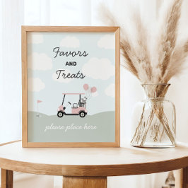 Póster Chicas Hole-In-One Golf Primer Rótulo de cumpleaño