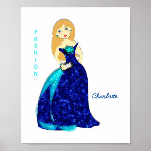 Póster Chicas Ilustracion de moda personalizado