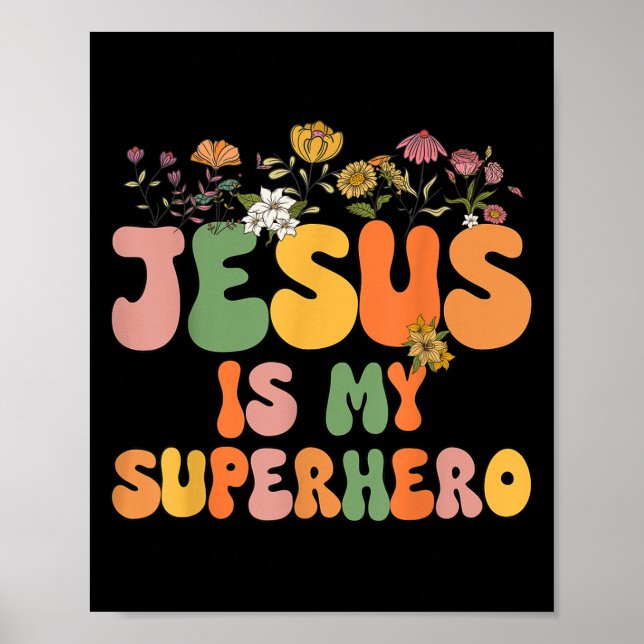 Póster Chicas Jesús es mi superhéroe Hermana Cristiana Di (Frente)