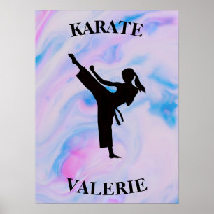 Póster Chicas Karate Pastel Swirl