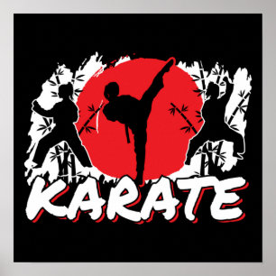 Póster Chicas Karate - Tema japonés patriótico