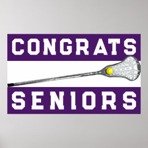 Póster Chicas Lacrosse Team Purple Congrats